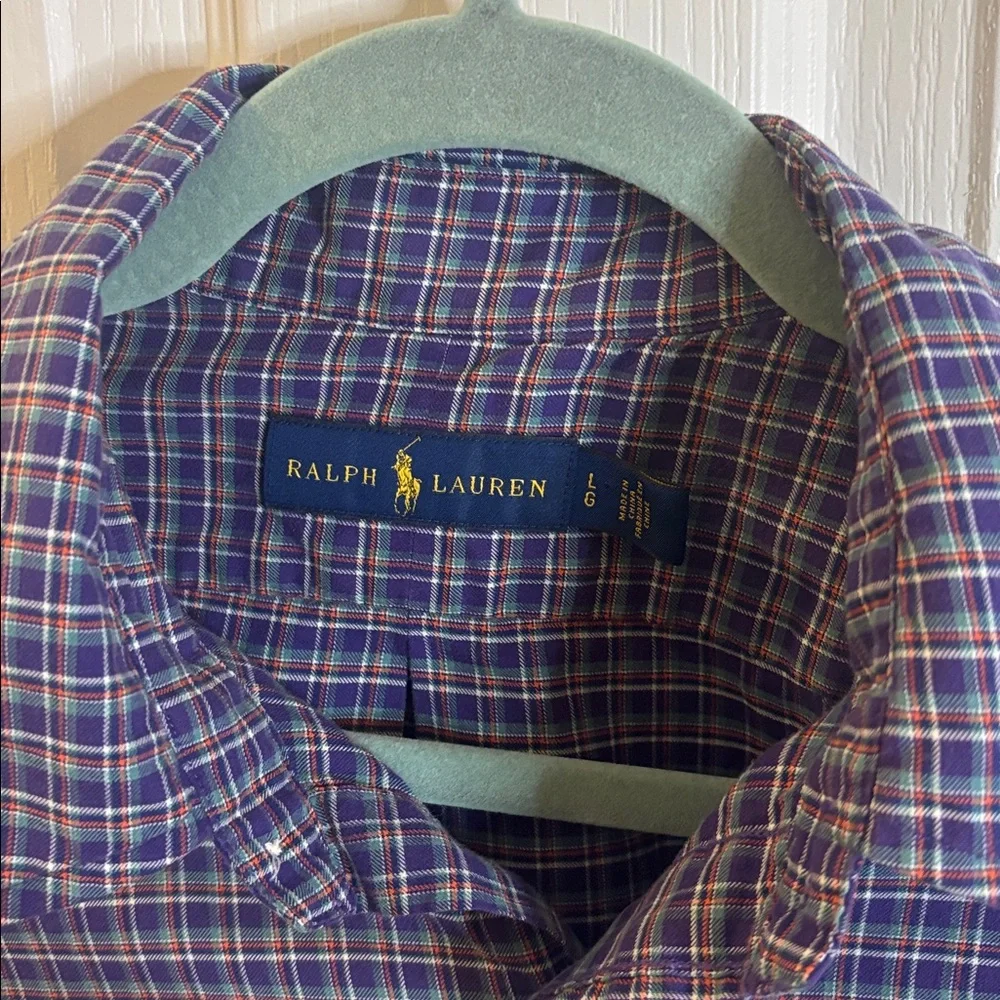 RALPH LAUREN | plaid button down Ralph‎ Lauren shirt, size large - EUC